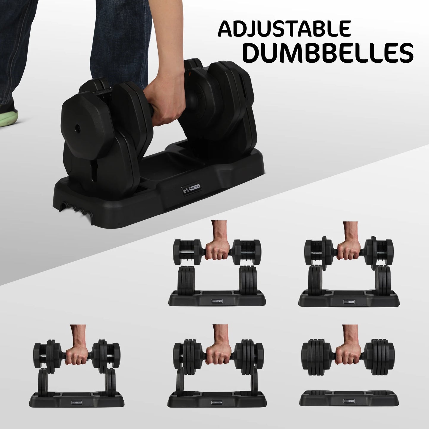 5-In-1 Adjustable Dumbbell Home Workout Equipment (2 Pack)