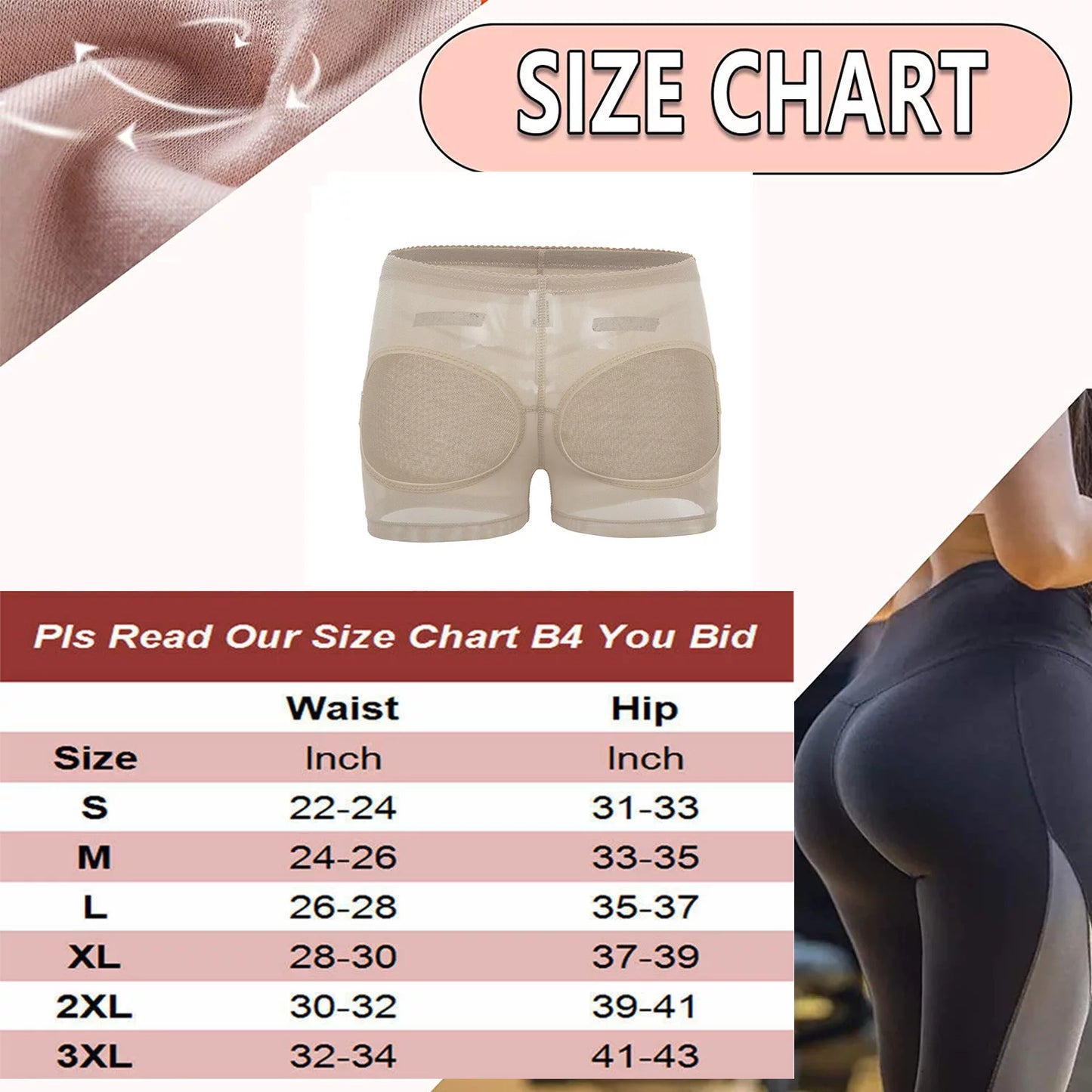 Women Butt Lifter Body Shaper Booty Enhancer Lifting Underwear Net Yarn Panties Instantly Gives You a Bigger Butt Shorts