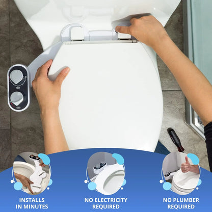 Bidet Attachment for Toilet, Dual Nozzle Adjustable Pressure Bidet Sprayer